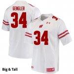 Men's Wisconsin Badgers NCAA #34 Ross Gengler White Authentic Under Armour Big & Tall Stitched College Football Jersey YX31J50TK